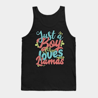 Just A Boy Who Loves Llamas Gift graphic Tank Top